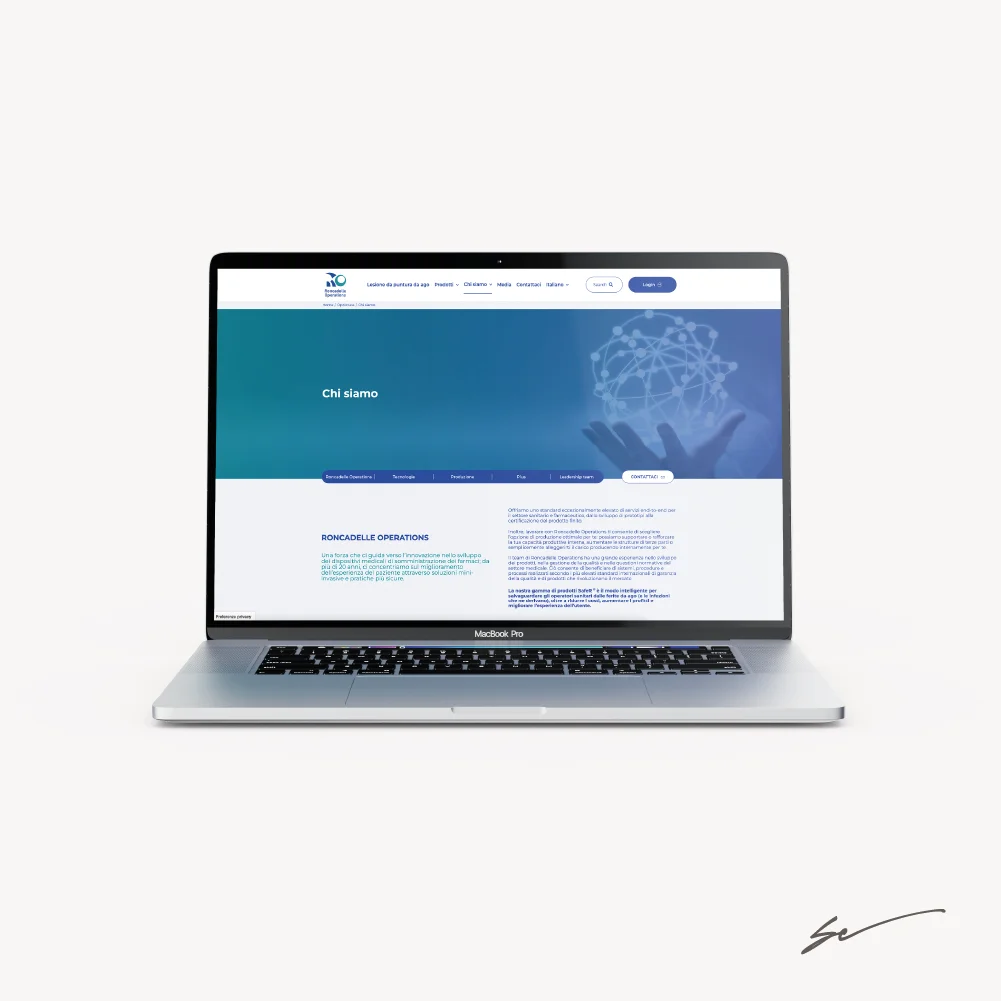 Sito web laptop