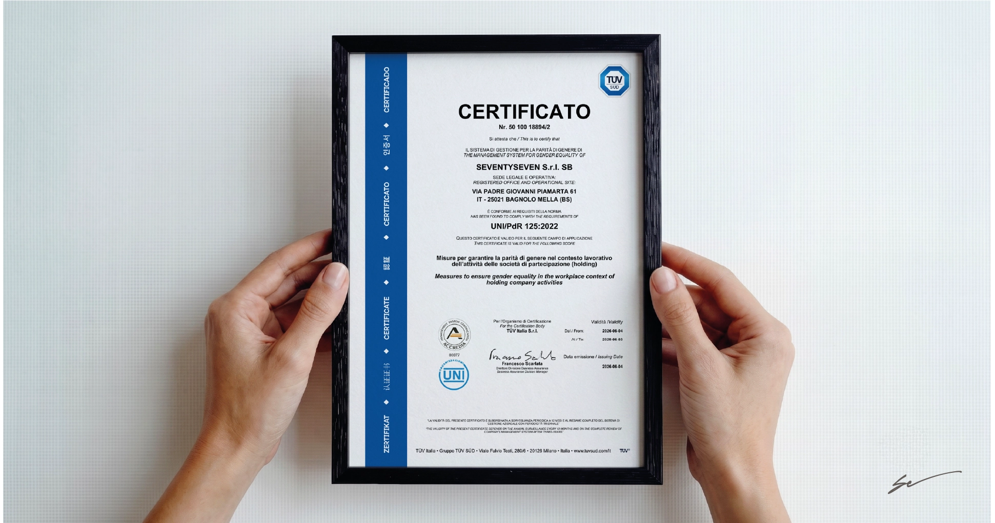 seventyseven certificazione per la parita di genere